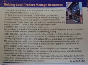 Article about my work with local traders in Redland, Cotham and Westbury Park Directory