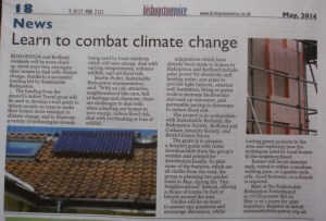 Focussing on how our homes can be adapted for the future to deal with energy and flood risk. The guided tours I recently organised.  Reported in Bishopston Voice